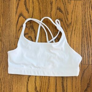 Athleta Girl White Strappy Sports Bra